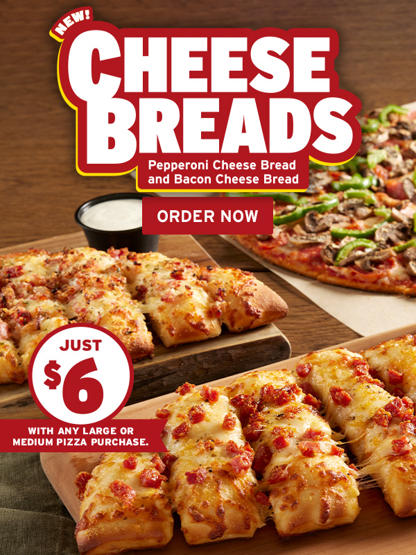 HEESE D RS Pepperoni Cheese Bread and Bacon Cheese Bread ? .h ' , LLC Vi MEDIUM PIZZA PURCHASE. 